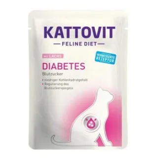 KATTOVIT Feline Diet Nassfutter Katze Diabetes Adult Lachs 96x85 g