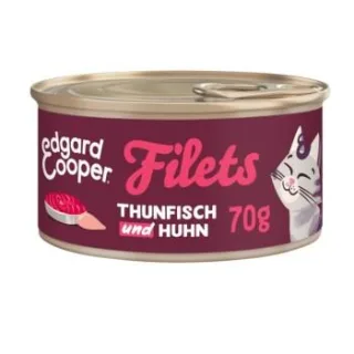 Edgard & Cooper Nassfutter Katze Adult Filets Thunfisch und Huhn 48x70 g