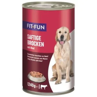 FIT+FUN Nassfutter Hund Audlt, Ragout, Rind 24x1,24 kg