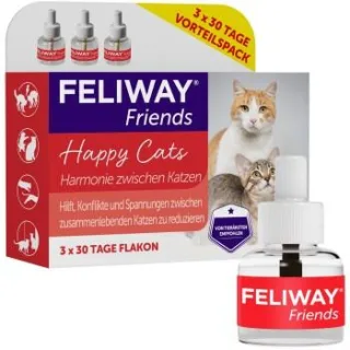 Feliway Friends 3x48ml Nachfüllflakon Vorteilspack reduziert Spannungen & Konflikte